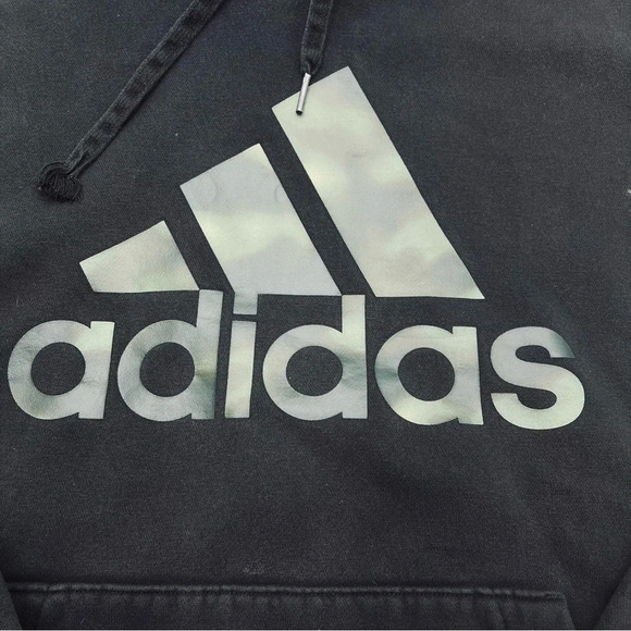 Adidas Essentials Camo Print‎ French Terry Hoodie Men’s S Black Loose Fit - Picture 3 of 8